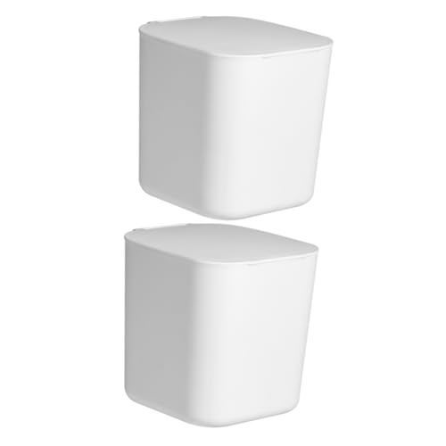 Image of 2 Pcs Desktop Trash Can Debris Storage Case with Lid Desktop Storage Case Mini Trash Can Lovely Small Container Debris Bin with Lid Lovely Trash Bin