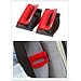 Dwindish Red 2 Pcs Smart Seatbelt Adjuster Clip Buckle Shoulder Relax Neck Comfort Supports