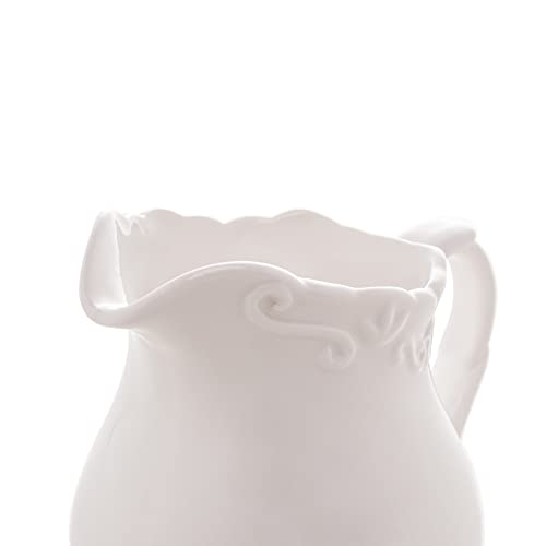 Leiteira de Porcelana Alto Relevo Wolff 250ml Branco