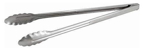 Winco Coiled Spring Heavyweight Stainless Steel Utility Tong, 16-Inch