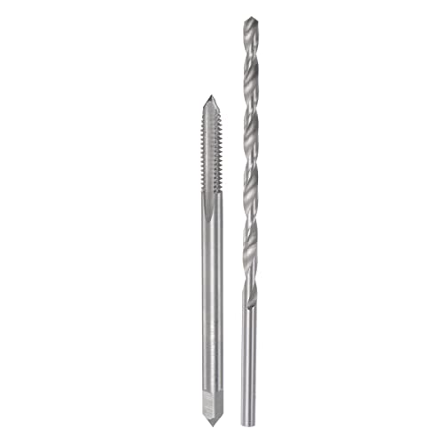 Image of sourcing map Tap & Bit Sets, 1/4-20 UNC H2 Straight Flute Machine Thread Milling Tap Extra Long, 5mm High Speed Steel (HSS) Twist Drill Bit