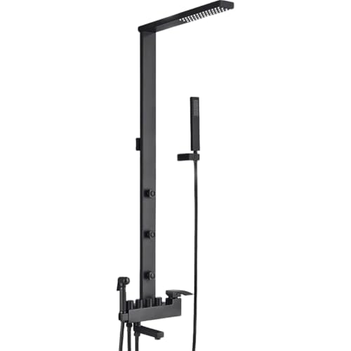 Kit de douche de pluie noire avec colonne de support spa et bidet