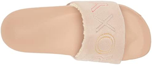 Roxy Women's Slippy Faux Fur Slide Sandal, TAN 214, 9 | Image 4