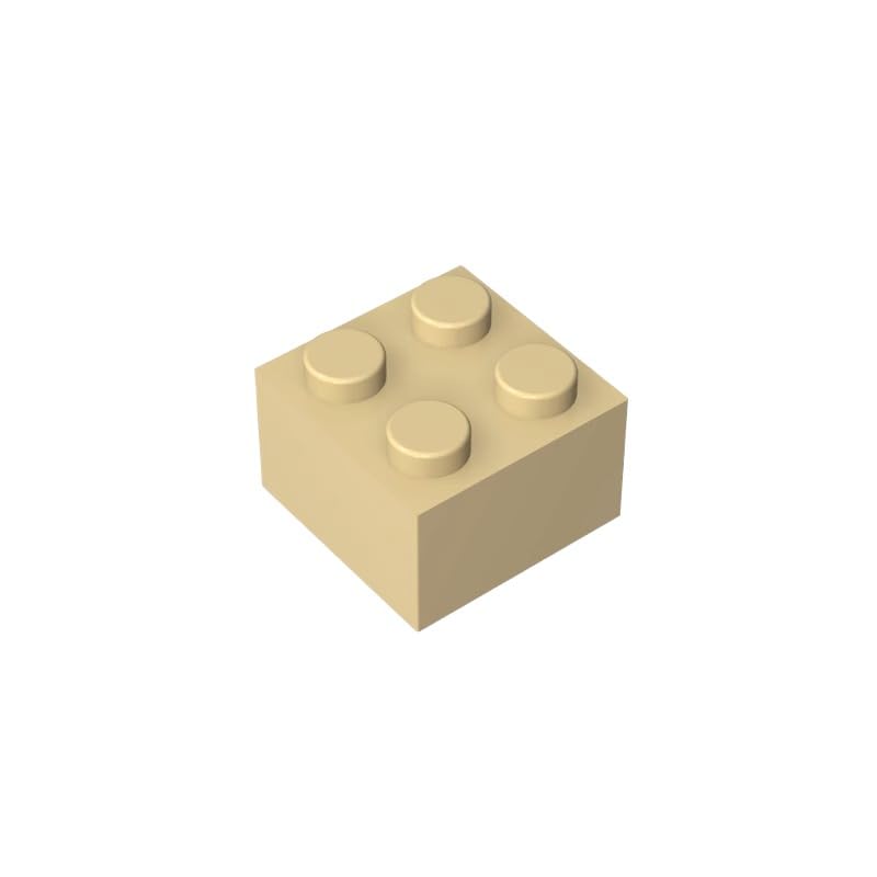 XYEIUGO Compatible with LEGO 3003 Basic Bricks Brick 2x2, Tan, 50 PCS