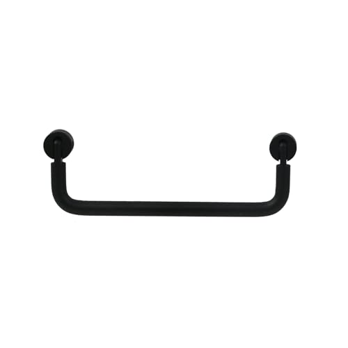 Image of MY MIRONEY Aluminum Folding Pulls Hardware 90 Degrees Folding Cabinet Pulls Handles U-Shape Drawer Toolbox Handle, 3.78 inch Hole Center, Black