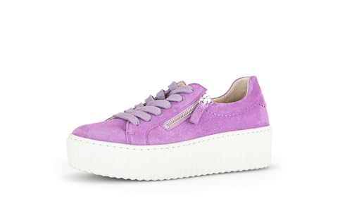 Gabor Damen Low-Top Sneaker, Frauen Halbschuhe,Wechselfußbett,Best Fitting,straßenschuhe,Strassenschuhe,lila Light (Creme),39 EU / 6 UK