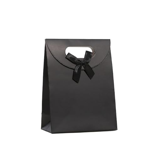 Sac en papier avec poignée kraft marron noir sac rangement emballage