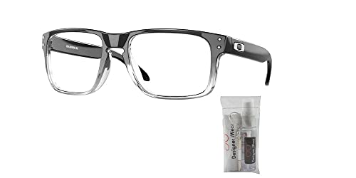 Oakley Holbrook Eyeglasses Ox8156 815606 54Mm Polished Black Clear Fade Square Eyeglasses For Men + Bundle With Designer Iwear Eyewear Kit #TOP1
