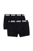 Bonds Boys’ Underwear Seamfree Trunk - 2 Pack, Black (2 Pack), 14/16