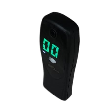 Image of Breathalyzer with LED Display, Visible at Night. Long Battery Life and Last 300 Test with Alkaline Batteries (Black 088+)