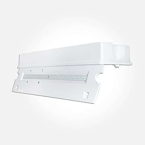 LEDBRITE Emergency Bulkhead Light 3.5W Maintained & Non-Maintained IP65 Ceiling & Wall Fire Safety Light Fitting Exit Legend Included (Energy Class A++)