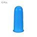 uxcell Silicone Finger Protectors, Anti-Slip Finger Cover, Finger Tips for Sewing, Sorting Paper, Blue, Small Size, 12 Pcs