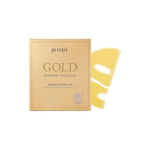 Petitfee Gold Hydrogel Beauty Mask Pack, 5 Sheets, 32 g Each Cover