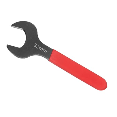 Awclub 32mm Single Open End Wrench 15 Degree Offset Thin U-Shaped Spanner with Red Shank Black Finish for Automotive Repair & Furniture Assembly