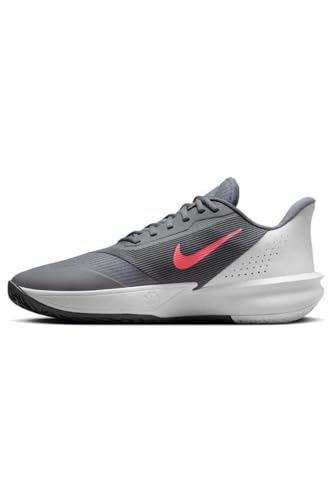 Nike Precision 7 Men's Basketball Shoes (FN4322-003, Smoke Grey/Iron Grey/Hot Punch) Size 7