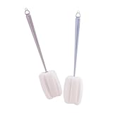 Abaodam 2個ボトルブラシ カップクリーニングブラシ 家用 清掃用具 ワインボトル 牛乳瓶 水筒洗浄に のあるヘッド 吊り下げ収納可能