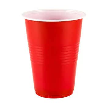 Plastic Reusable Red Colour Cup Set for Occasional Party, Strong Reusable Glass, Leakproof Recylable, Great for Water Juices Milk & More Party & Event Supplies (Set of 50pcs) 500 ml
