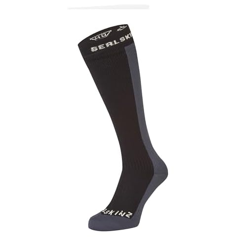 SEALSKINZ Worstead Unisex Waterproof Cold Weather Knee Length Sock, V2, Black, L Cover