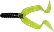 Mister Twister4' Double Tail, Black,Chartreuse
