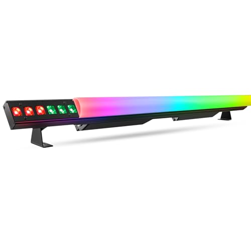 36LEDs Stage Wash Light Bar: 120W RGBW 4IN1 DMX Light Bar - with Detachable Diffuser Cover - 41 Static Colors & 56 Show - Pixel & Beam Effect Uplight for Event DJ Party Music Show Band Performance