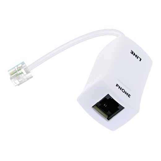 Cable Central LLC Inline DSL Filter (White) DSL Modem Phone Filter for Answering Machine, Fax Machine, Telephones Landline Cordless - DSL Jack for Interference Elimination and Static Noise Blocker