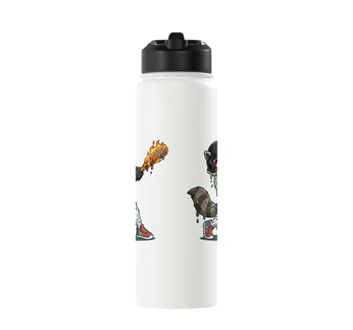 Funny Trash Panda Shirt Baseball Raccoon Donut Sprinkle Kids Stainless Steel Insulated Water Bottle