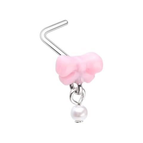 IMPULSE Piercings Kawaii Bow Pearl Nose Ring Cover