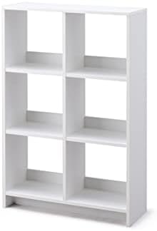 Iris Ohyama, Cube Bookcase/Wooden open shelving unit/Cabinet with 4 shelves/Wood Open Shelf, Easy assembly ,Modular, Office, Living Room,School - Wood Open Shelf - WOS-4 - White Oak