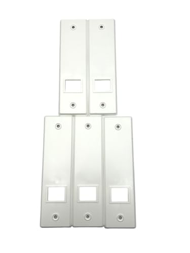 Persiane®, confezione da 5 piastre di copertura per tapparelle – Bianco – Distanza tra i fori 165 mm – in robusto ABS – Pannello da incasso per la copertura di avvolgitori – Ricambio per tapparelle