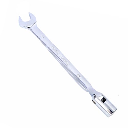 Image of Vokenforu 15mm Socket Spanner, Ratchet Combination Wrench, Hardened Chrome Vanadium Steel Open End Spanner Metric