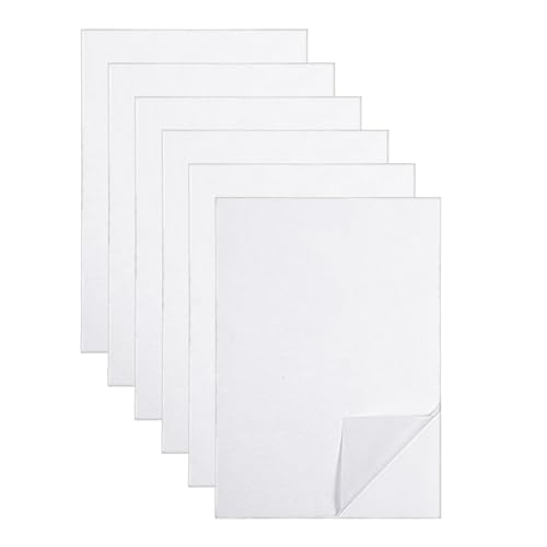 Booso 6 hojas de estabilizador de bordado soluble en agua, soluble en agua, papel de impresión soluble para bordado impreso