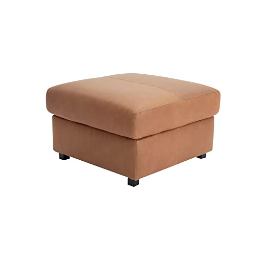 Image of Aart Store Wooden Leatherate Footstool for Living Room Furniture Footrest for Office Home Decor - Tan