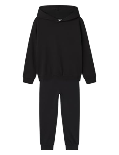NAME IT Jungen Nkmvian Sweat Set Bru Noos, Black, 158