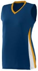 212 Main 1356A Girls Tornado Softball Jersey - Navy Gold & White Medium