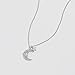 Meissa Silver Necklaces for Women Crescent Moon and Star Necklace with Purple Stone Handmade Celestial Jewelry Friendship Graduation Gifts