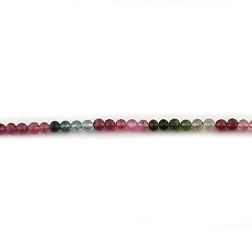 Perles de tourmaline multicolore facettées 5mm pour création bijoux