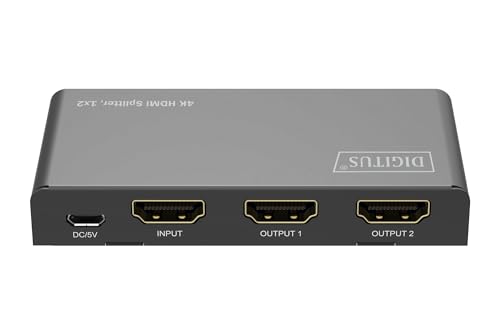 Splitter HDMI 1 entrada 2 salidas DIGITUS 4K con soporte HDR y audio DTS Dolby 7