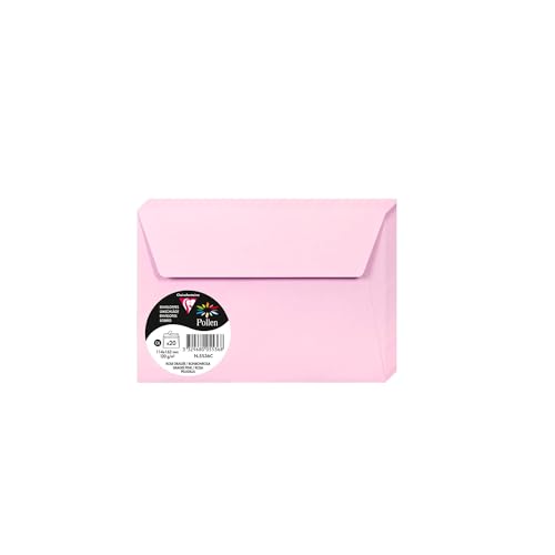 Clairefontaine Enveloppes C6 Rose Dragée 120g Auto-Adhésives Lot 20 – Format standard 11,4 x...