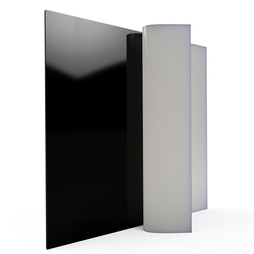 FLEXISTYLE Verre acrylique découpé sur mesure pour plaques de polissage - 3 mm - Couleurs transparentes et taille au choix (noir)