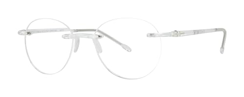 Scojo New York Gels Round Reading Glasses, Handmade Scratch Resistant Readers for Women and Men, Crystal - 1.50x