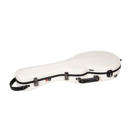 Image of Crossrock Mandola Case for Gibson A & F Style and Eastman F Style | 100% Fiberglass Hardshell, TSA Lock, Detachable Backpack - Milky White (CRF2020UMLMW)