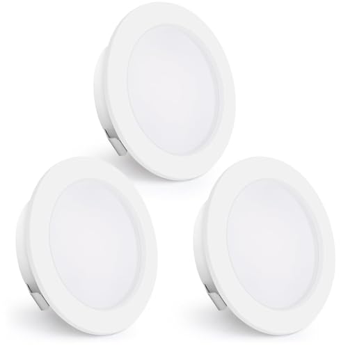 KYOTECH Faretti da Incasso a LED 230V, 4W 440LM Faretti LED 16mm Ultrapiatti 4000K Bianco Neutro Faretti da Soffitto Foro 55-60mm per Cucina, Soggiorno, Camera da Letto, Bianco, Set da 3