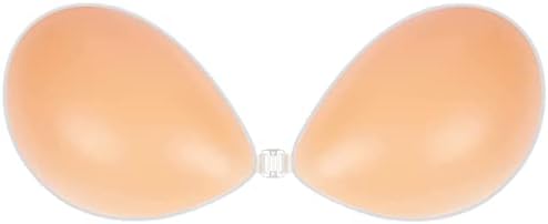 Adhesive Bra Push Up Strapless Invisible Sticky Bra Reusable Backless Silicone Bra for Women Cream