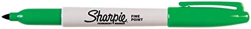SHARPIE Pack of 6 Permanent Markers Fine Round Tip Green