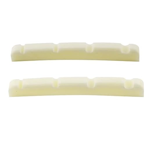 Musiclily Pro 39,47mm Ranurada J Bass Hueso Cejuela Base Curva Nut para Fender Style Jazz Bass de 4 Cuerdas, Marfil (2 Piezas)
