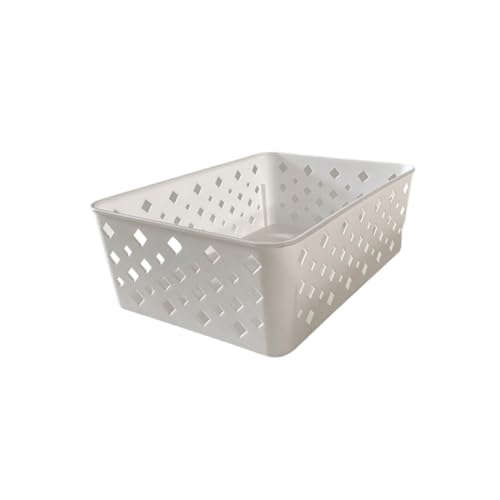 Kit 6 Cestos Multiuso Organizador Empilhável Gaveta 19x14x6 Cor:Branco