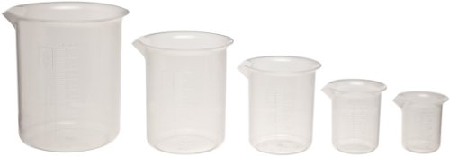 Kartell 326495-0500 Polypropylene Low Form Graduated Beaker/Lab Pitcher with Handle, 500 mL Capacity (1 Each)