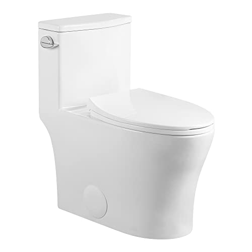 Inodoro de una pieza con doble descarga Fine Fixtures, tipo alargado, alta eficiencia miniatura 1