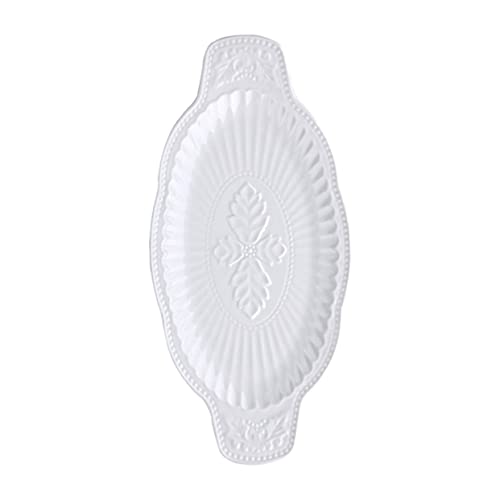 OKUMEYR 1pezzi Piatto Decorativo Ceramica Forma Di Pesce Per Servire Snack e Antipasti Elegante e Leggero Per Eventi e Ristoranti Facile Da Pulire e Manutenere