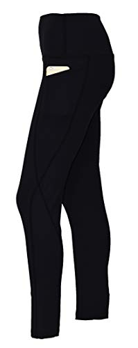 Private Island Women UPF 50+ Side Pockets Long Leggings Pants Swim Beach Swimsuit Rash Guard Bathing Bottom (XS, Black_pp)